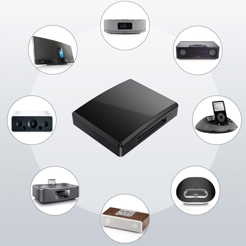 30 Pin Bluetooth Adapter Receiver?Wireless 30Pin Stereo Audio Adapter Bluetooth 5.4 Music Receiver for Sounddock II 2 10 Lifestyle V35 135 Digital