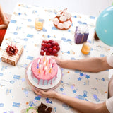 3 Pcs One Silly Goose Birthday Decor Tablecloth Waterproof Plastic Table Covers Goose Decor For Birthday Party Baby Shower 54X108 Inch (Blue)