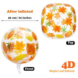 8pcs Fall Maple Leaf Balloons 22 Inch Round 4D Balloons for Thanksgiving Party Decor