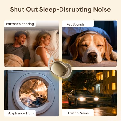 Sleep Headphones For Side Sleepers, Sleep Invisible Earbuds With Vibration Charging Case Wireless Bluetooth 6.0, Soft Silicone Mini Earbuds For Sleeping, Snoring Noise Isolation, S13 Beige