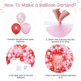 Red And Pink Balloon Arch Kit, 120Pcs Pastel Pink And Red Balloon Garland Kit Pearl Pink Party Balloons Latex Balloons For Valentines Day Decorations Birthday Baby Shower Wedding