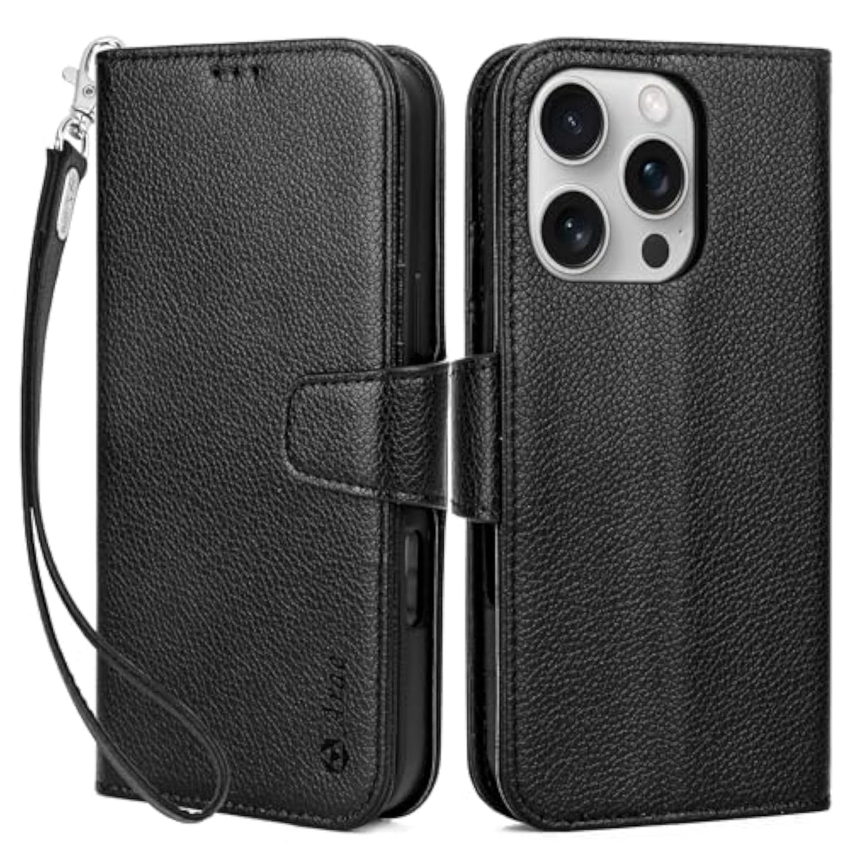 iPhone 16 Pro Wallet Case with Card Holder, RFID Blocking, Kickstand, Wristlet