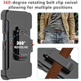 Heavy Duty 3-Layer Military Grade Rugged Full Body Protection Case for Samsung Galaxy A17 5G with Belt Clip Holster & Kickstand, Black