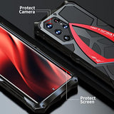 For Samsung Galaxy S23 Ultra Case Metal Hard Phone Case Cover Case Para Screw With Camera Protection Heavy Duty Metalicas Military Grade Black Red