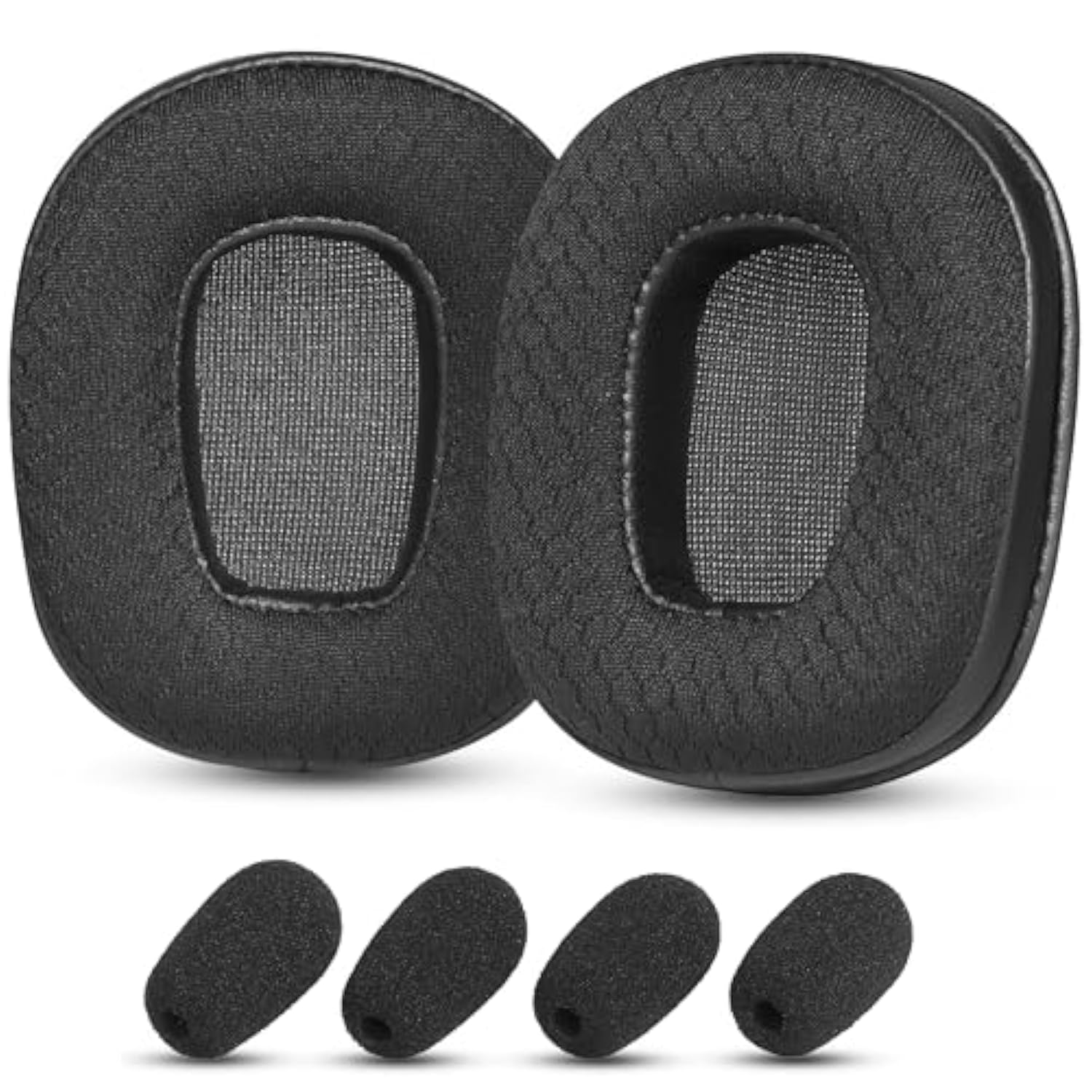 Mesh Fabric Earpads Compatible With Blueparrott B350 Xt B350Xt Noise Canceling Bluetooth Headset Cushions With Breathable Mesh Memory Foam Accessories -B350-Xt Mf Black (Refer To Figure 2)