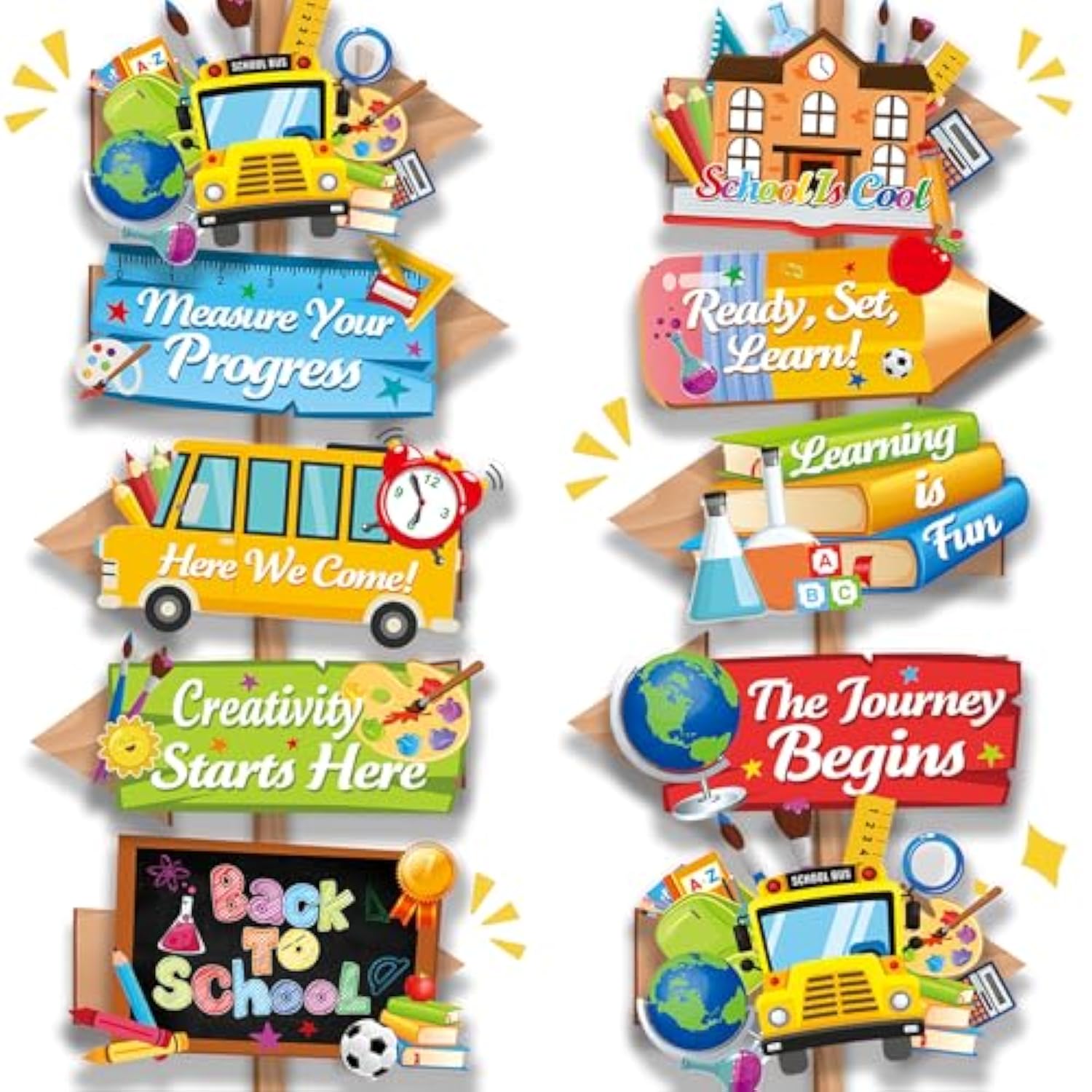 Back To School Directional Sign Back To School Classroom Decorations Welcome Back Sign For Wall Or Door First Day Of School Party Supplies For Teachers And Students Indoor