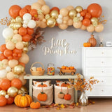 Fall Balloon Arch Garland Kit Orange White Gold Balloons Thanksgiving Party Decor