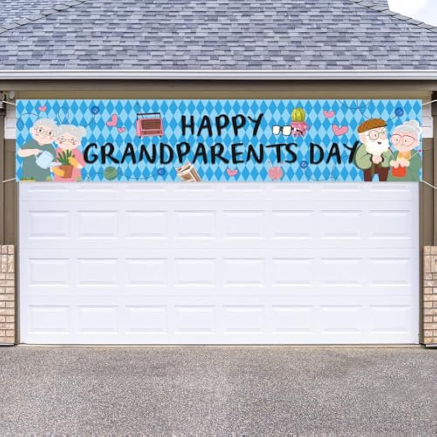 Grandparents Day Party Decorations,Include Happy Grandparents Day Banner For Outdoor,Best Grandpa And Grandma Ever Party Decorations Yard Lawn.