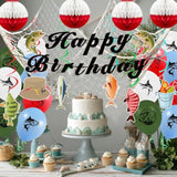 Gone Fishing Party Kit with Hanging Banner, Swirls, Balloons (Happy Birthday)