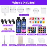 Epoxy Resin Kit For Beginners, Resin Kit With Molds, 18Oz Epoxy Kit With Dried Flowers, Measuring Cups And Resina Supplies