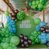 50pcs Green Brown Balloons Jungle Forest Theme Birthday Baby Shower Decor