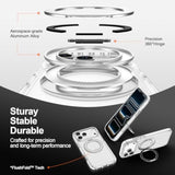 iPhone 17 Pro Max Case with Stand, 360 Magnetic Ring Stand, Military-Grade Protection [Compatible with MagSafe] Shockproof Case for iPhone 17 Pro Max Slim Cover Adjustable Foldable Kickstand, Clear