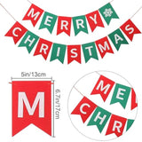 Merry Christmas Banner Red And Green Xmas Sign For Hanging Home Mantle Christmas Decorations Indoor Farmhouse Holiday Decoration