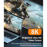 6.6Ft Usb C To Usb C Monitor Cable, 8K@60Hz Hd Video Output, Usb C 3.2 Gen 2 2