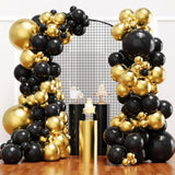 Black Gold Balloon Garland Arch Kit for Birthday, 2026 New Year, Graduation, and Anniversary