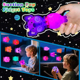 Light Up Animal Pop Fidget Toys, 12 Pcs Silicone Suction Toys, Glow Party Favors For Kids, Goodie Bags Stuffers, Birthday Gifts, Bulk Toys Prizes, Classroom Prizes