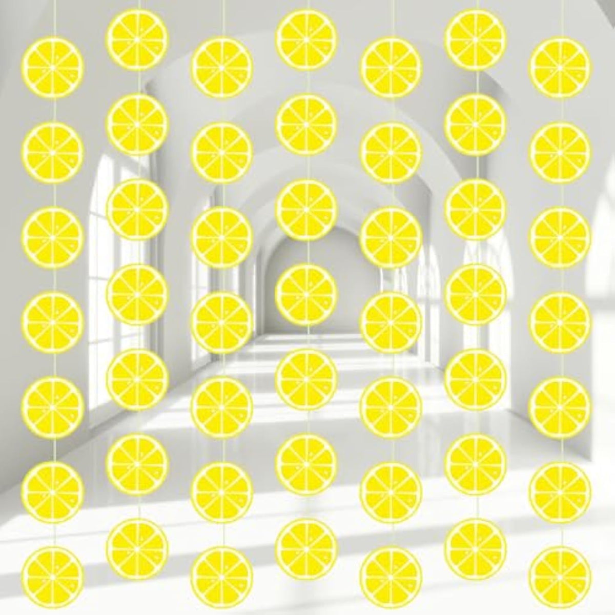8 Packs Lemon Party Banner Decorations Lemon Paper Garland Summer Paper Hanging Cutouts Summer Fruit Theme Banners For Wedding Birthday Baby Shower Party Supplies Decoration