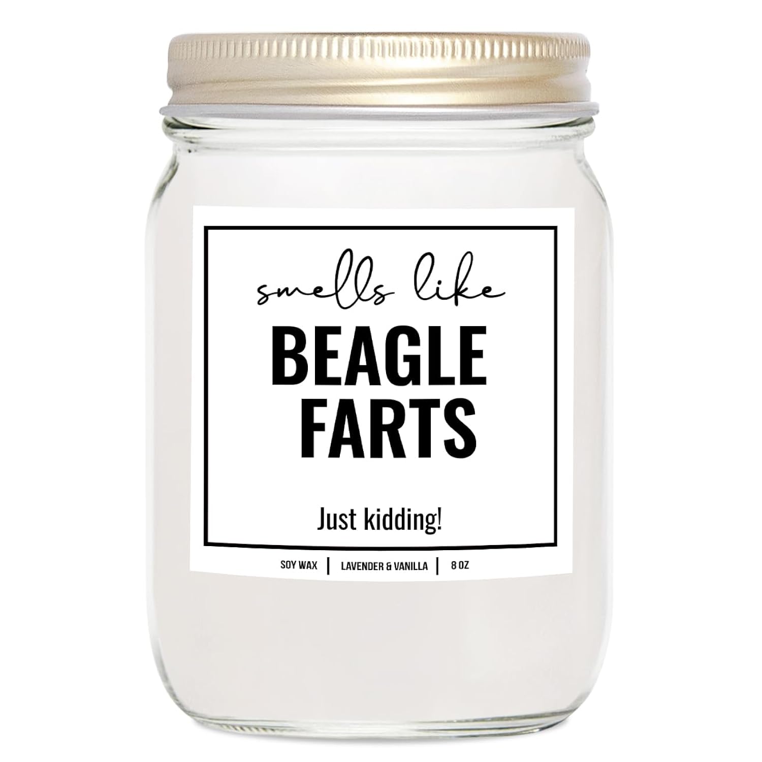 You Nique Designs Smells Like Beagle Farts Soy Candle 8Oz - Dog Farts Candle Gifts For Beagle Lovers - Beagle Gifts For Women, Men - Beagle Dad, Dog Mom Presents (Lavender & Vanilla)
