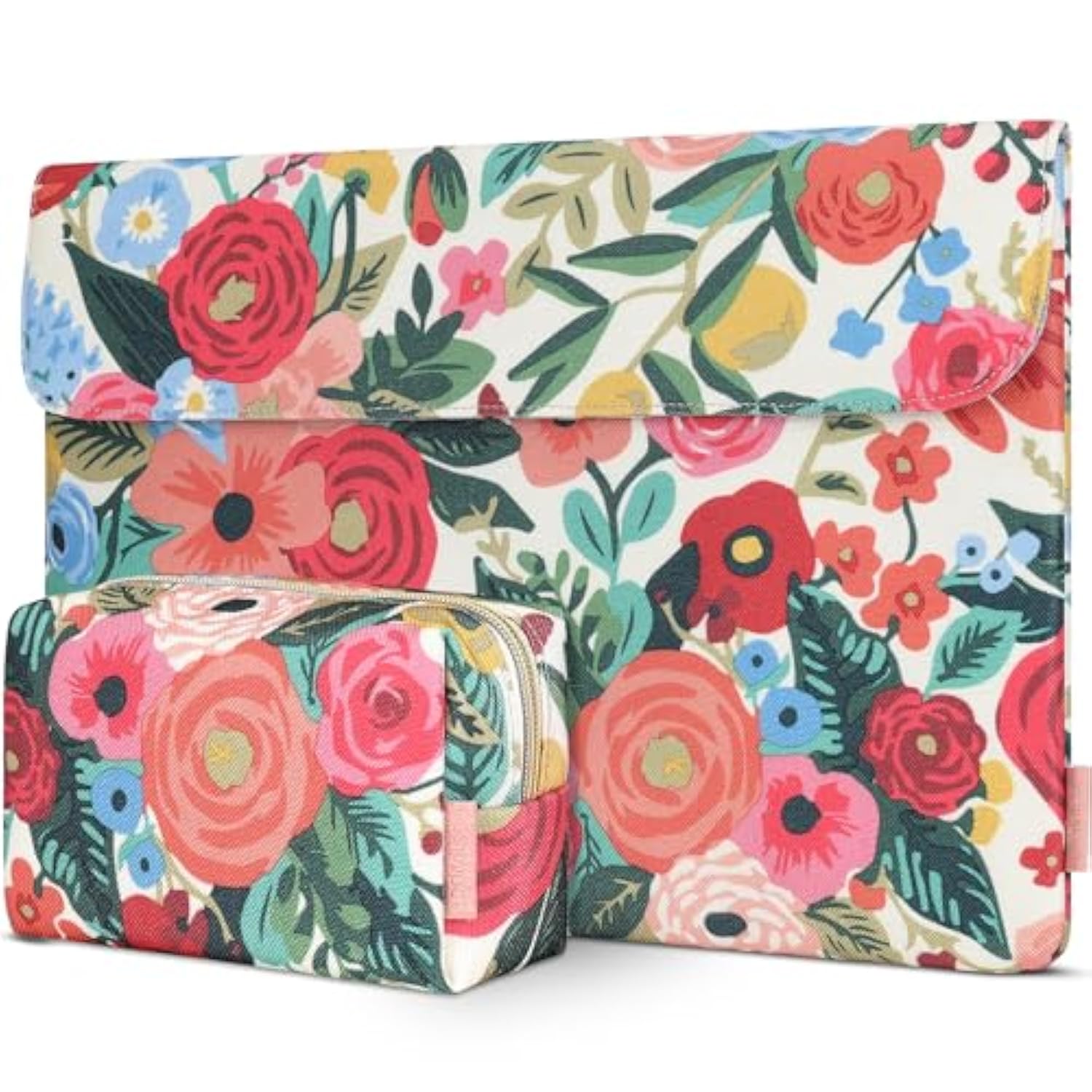 17.3 Inch Laptop Sleeve Case Water-Resistant Slim Computer Cover Bag With Small Pocket For Hp, Dell Notebook,Rose