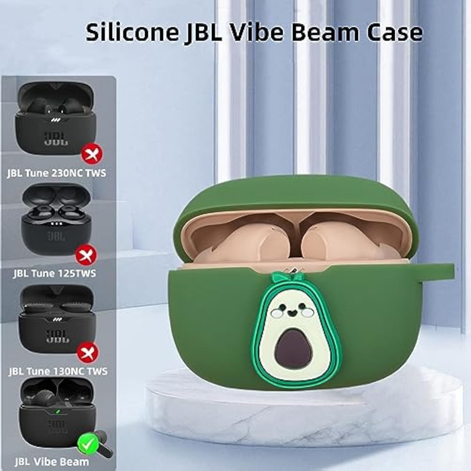 Case Compatible With Jbl Vibe Beam/Vibe 200Tws, Silicone Anime Astronaut Portable Shock Compatible With Jbl Vibe Beam Earbuds Case With Pendant For Man
