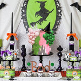 42Pcs Witch Cake Topper Set Hats Crowns Foam Balloon Picks Halloween Birthday Decor