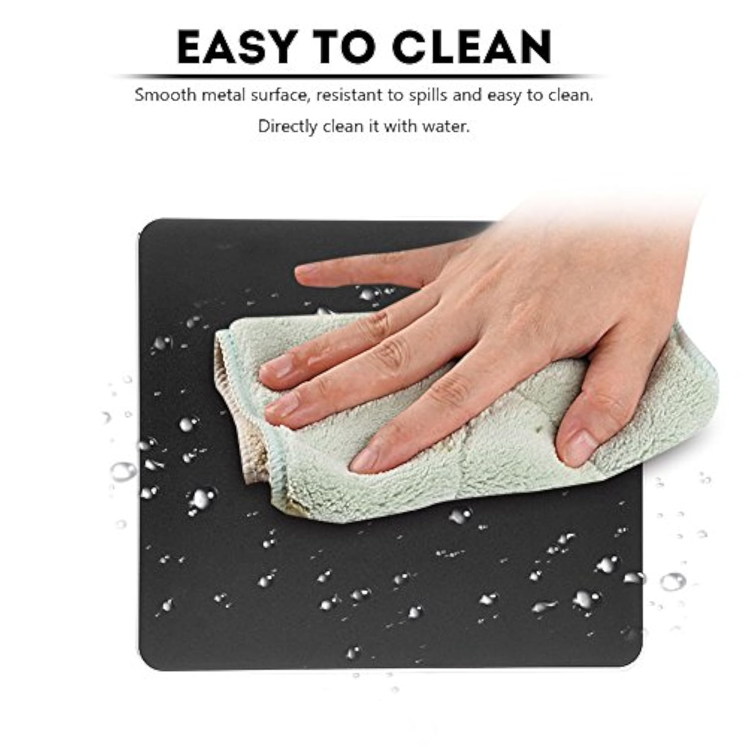 Mouse Tray Aluminum Mouse Pad, Aluminum Alloy Non-Slip Gaming Mouse Pad Mat Double Sided Accurate Control Mousepad For Pc(Black)