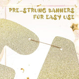 Soon To Be Mr & Mrs Banner For Bridal Shower Decorations Pre-Strung Gold Glitter Mr And Mrs Sign Garland For Wedding Engagement Bachelorette Party Decorations