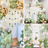 Sage Green Birthday Decorations, Banner, Balloons for 16th-60th Birthday Celebrations