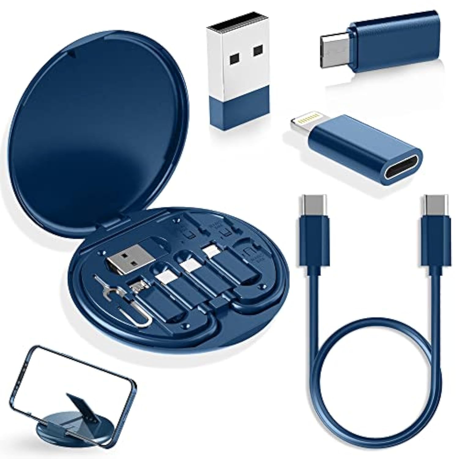 Usb Adapter, Micro Usb Charging Cable With Usb C Lighting Adapter, Lighting To