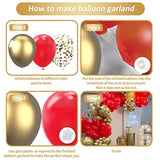 Red And Gold Balloon Garland Kit, 124Pcs Balloons Arch Kit, Bright Dur