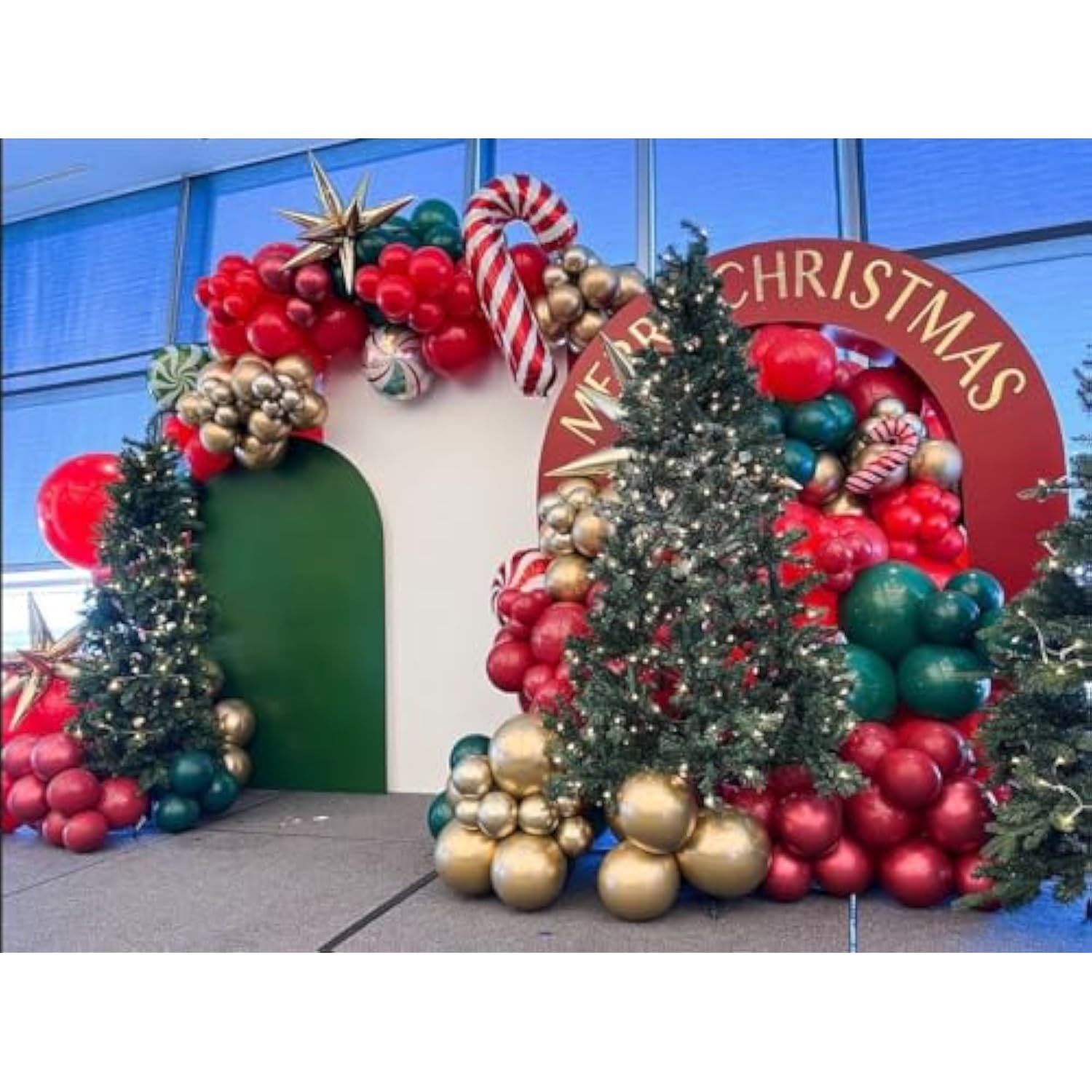 125pcs Christmas Balloon Arch Kit Red Green Gold Party Decor