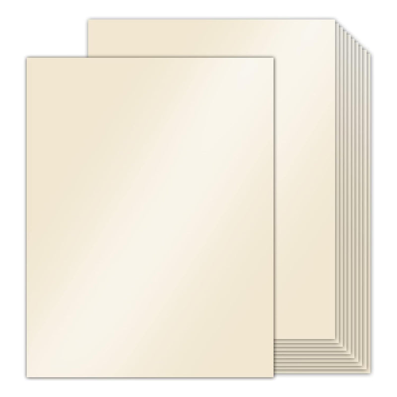 24 Sheets Cream Shimmer Cardstock 8.5 X 11 Ivory Paper, Off White Card Stock P