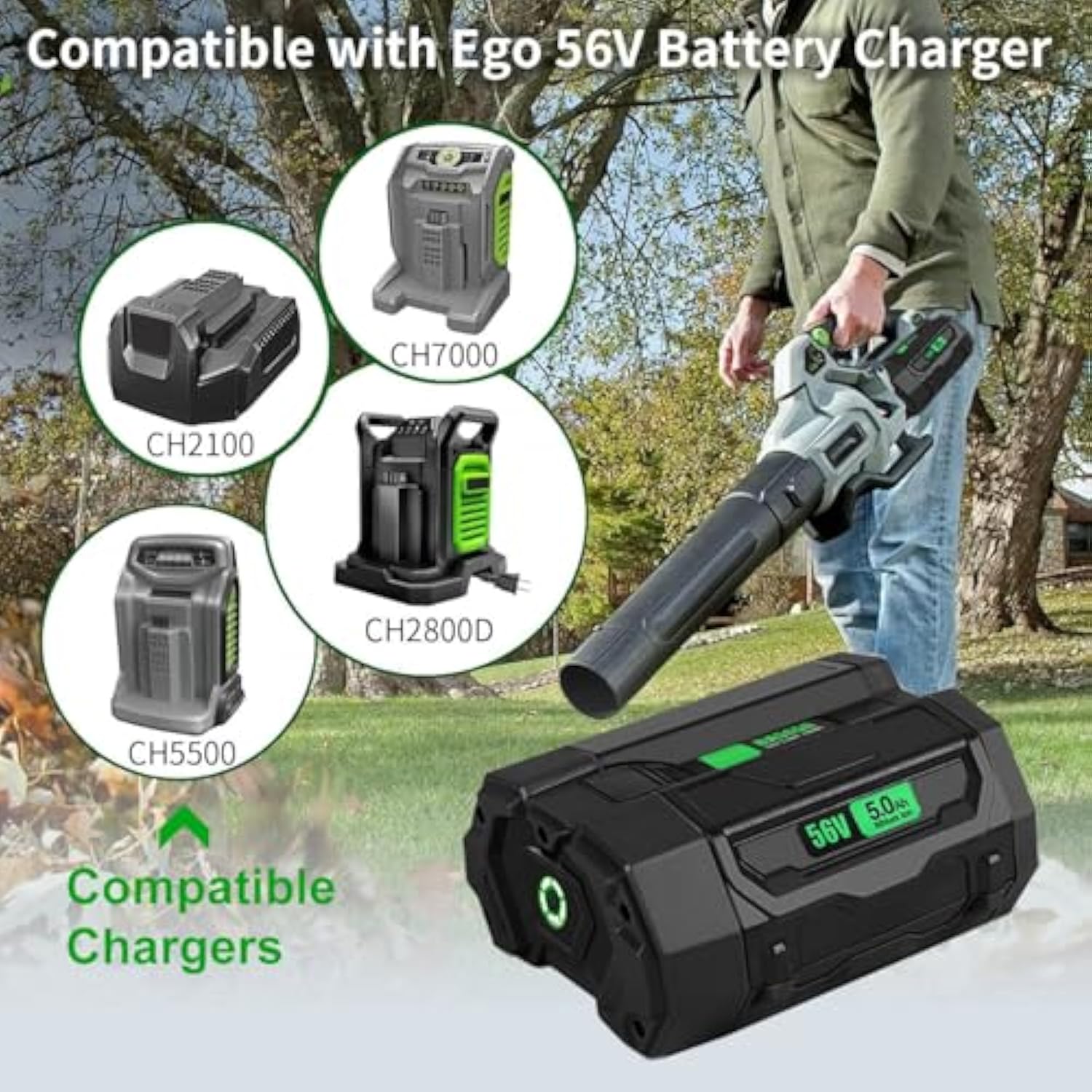 56V 5Ah Replacement Ego Battery Fits All 56V Ego Power Tools Models