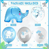 45 Pieces Elephant Balloon 12 Inch Baby Shower Elephant Balloon For Baby Boy Girl Gender Reveal Animal Themed Birthday Party Supplies Indoor Outdoor Decor(Blue, Grey, White)