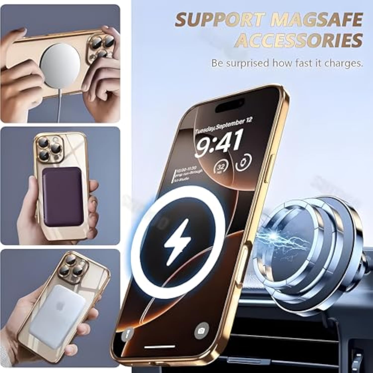 For Iphone 16 Pro Max Soft Cases Women And Privacy Screen Protector Built In Camera Cover,[Non-Yellowing] Compatible With Magsafe Magnetic For 16 Promax,Rose Gold