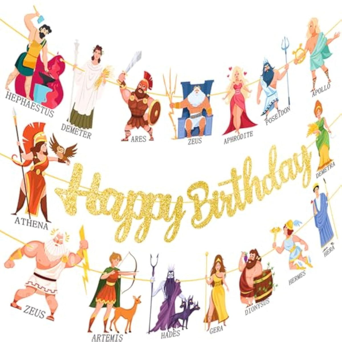 Greek Mythology Birthday Banners 3Pcs Greek Gods Birthday Party Decorations Ancient Greece Zeus Cutout Banners Greece Goddess Party Decorations For Greek Culture Baby Shower Supplies