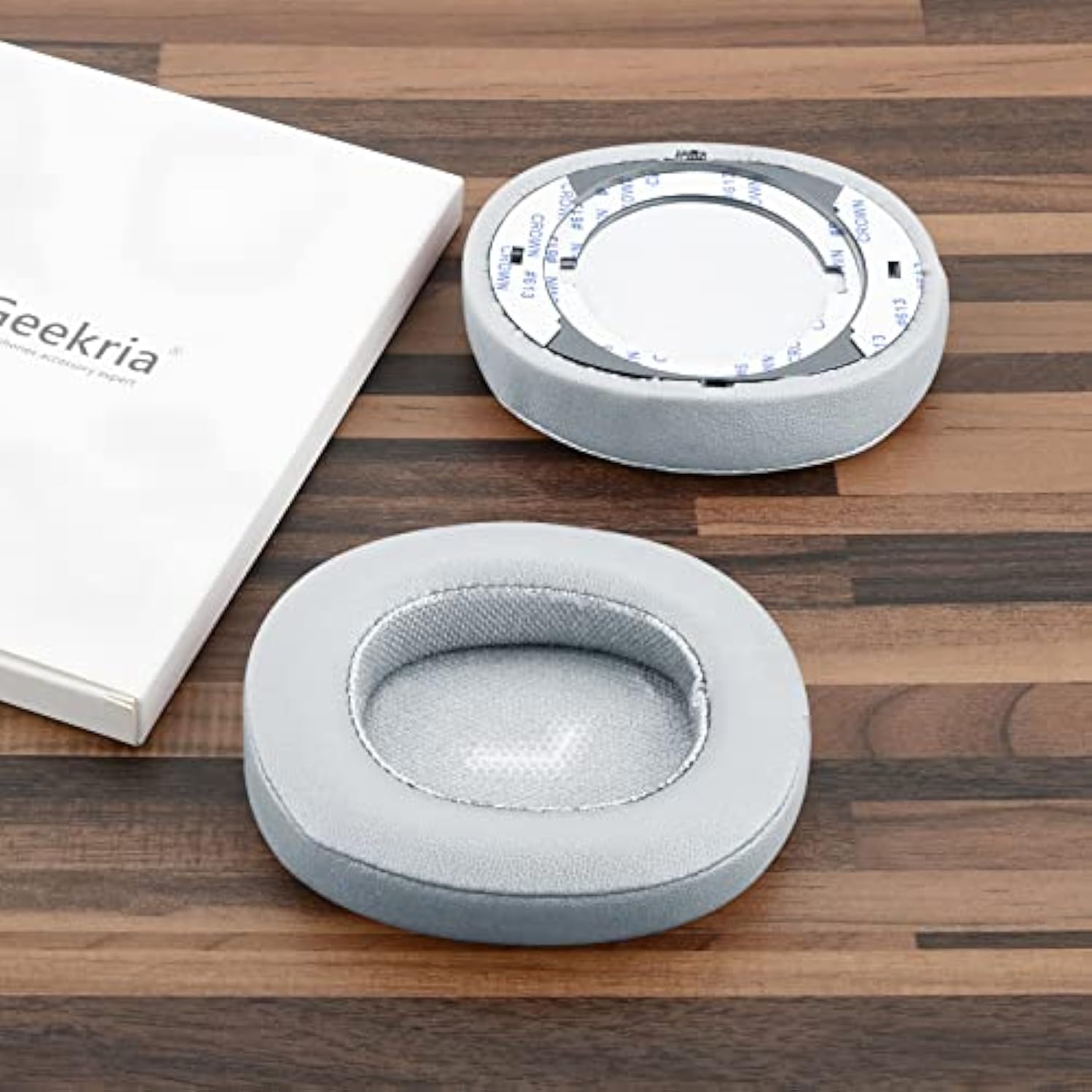 Geekria QuickFit Replacement Ear Pads for JBL E55BT Headphones Ear Cushions, Repair Parts (Grey)