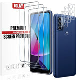 3 Pack Screen Protector For Motorola Moto G Play (2023) With 3 Pack Camera Lens Protector, Tempered Glass Film, 9H Hardness, Hd Clear, Bubble Free, Anti-Scratch, Easy Installation