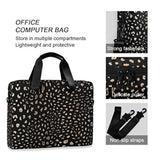 Realistic Leopard Cheetah Print Animal Laptop Case Bag Sleeve Portable Crossbody Messenger Briefcase W/Strap Handle, 13 14 15.6 Inch
