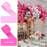 Crepe Paper Streamers 4 Rolls 328Ft, Pack Of Hot Pink And Pink Crepe Paper For Party, Wedding, Birthday, Baby Shower Decorations, Valentines Day Decorations (1.8 Inch X 82 Ft/Roll)