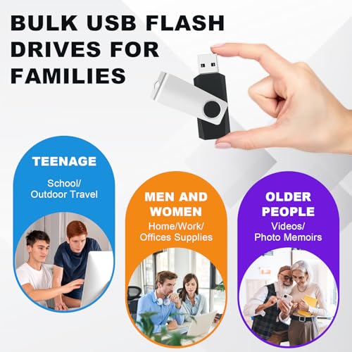 8Gb Flash Drive Usb Memory Stick 10 Pack, Bulk Thumb Drives Swivel Jump Drives Usb Storage Flash Drive With Lanyards, Portable Photo Stick Zip Pendrive Memoria Usb2.0 Sticks For Data Storage Backup