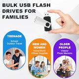 8Gb Flash Drive Usb Memory Stick 10 Pack, Bulk Thumb Drives Swivel Jump Drives Usb Storage Flash Drive With Lanyards, Portable Photo Stick Zip Pendrive Memoria Usb2.0 Sticks For Data Storage Backup
