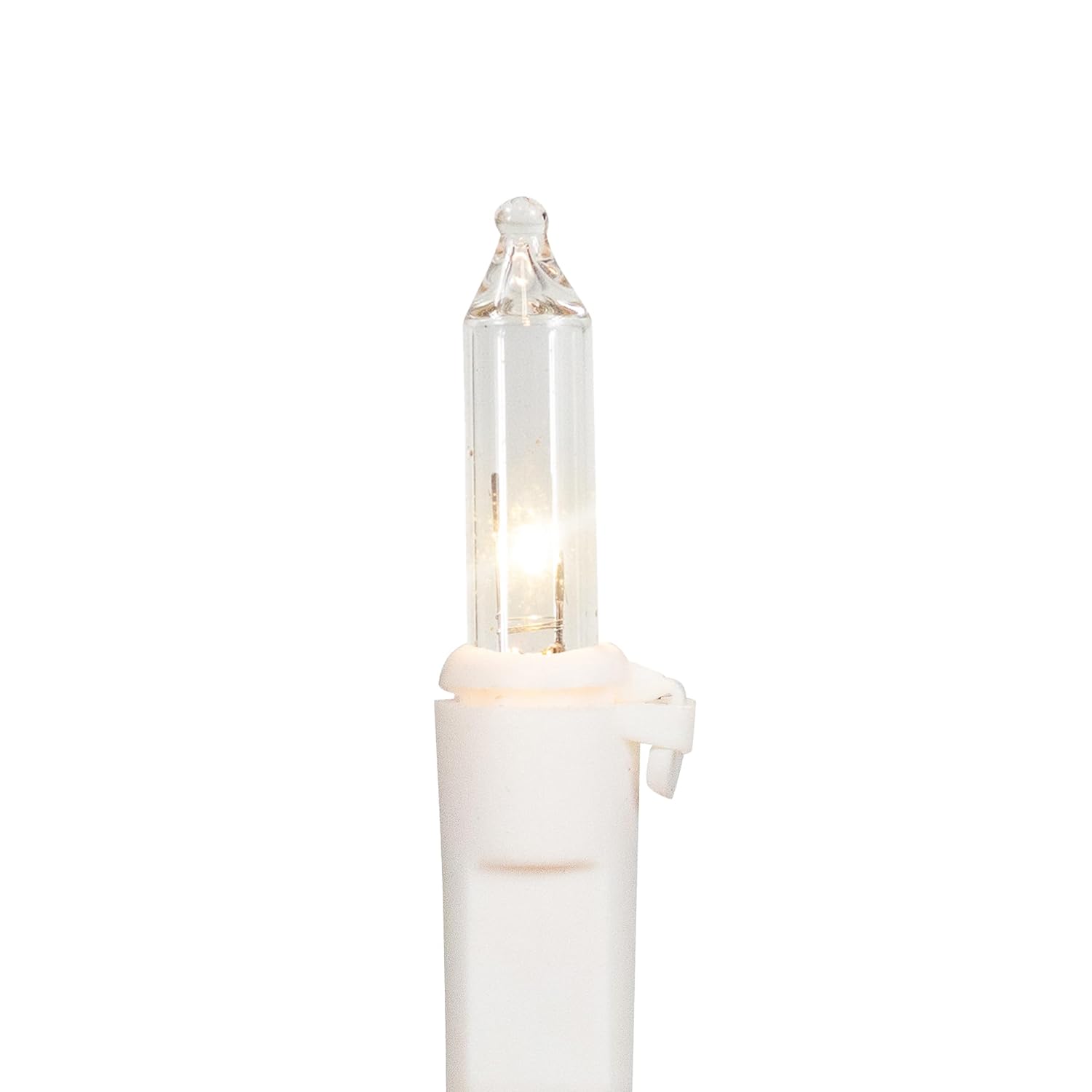 Mini Incandescent Christmas Lights - Clear - 4' White Wire - 10Ct