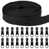 10 Yards #8 Nylon Closed-End Zippers Black Large Nylon Coil Zippers Wi