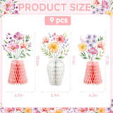 Wildflower Honeycomb Centerpieces For Tables, 9 Pcs Floral Vase Table Decorations, Wildflower Birthday Decorations, Flower Themed Party Decorations, Fall Table Centerpieces