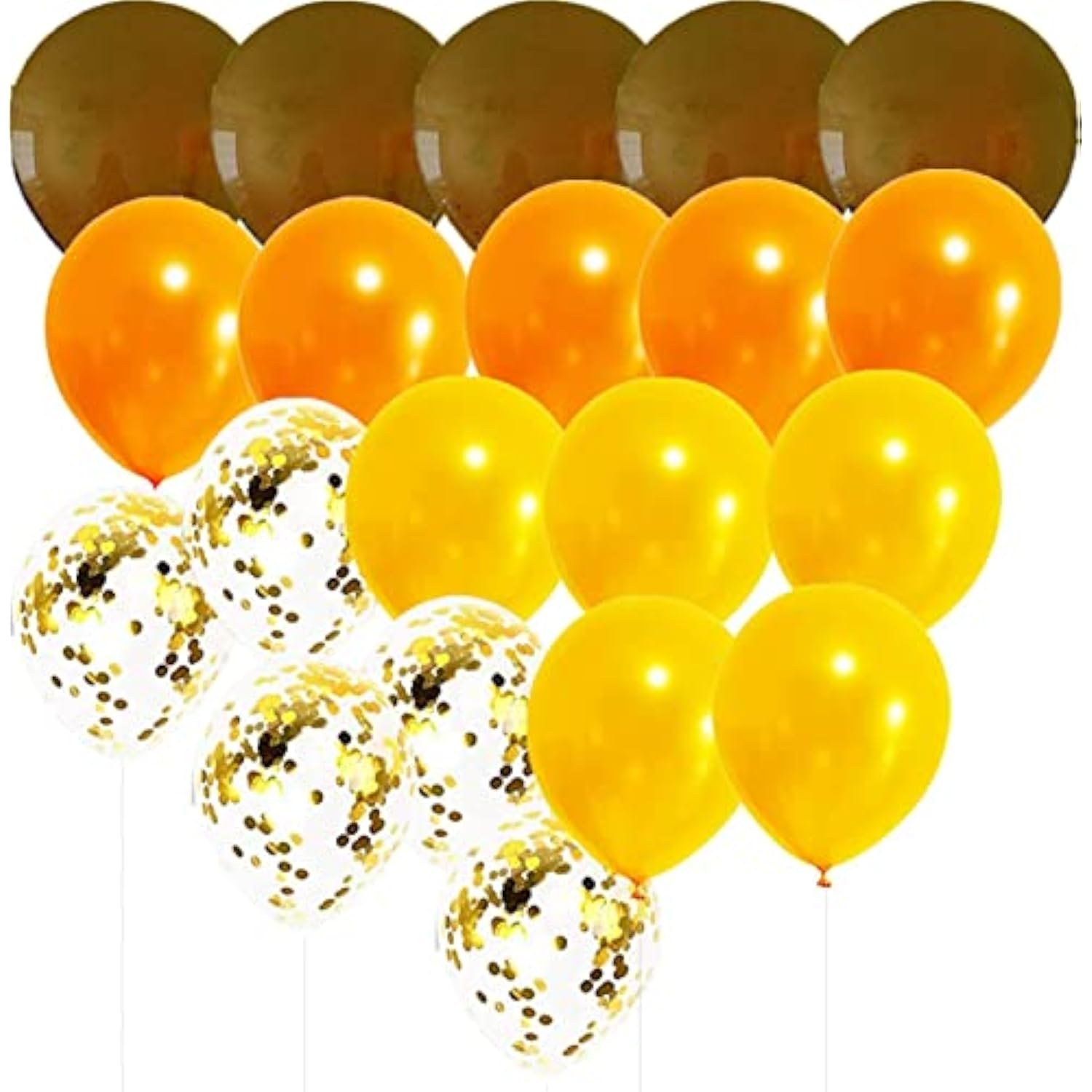 20pcs Fall Balloons Brown Orange Yellow Gold Confetti for Birthday Thanksgiving Party Decor