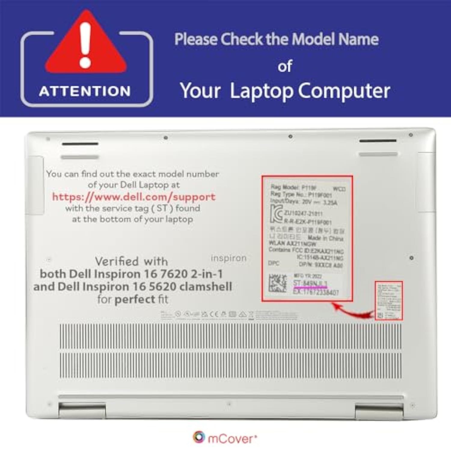 mCover Case Compatible ONLY with 2022?2023 16" Dell Inspiron 7620 2-in-1 Inspiron 5620/5630 Clamshell Windows Computer (NOT Fitting Any Other Dell Models) - Black