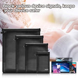 MOSISO 4 Pack Faraday Bag Sleeve for Laptops&Tablets&Phones&Car Keys, Faraday Cage Key Fob Protector, Anti-Theft&Anti-Tracking&Fireproof&Waterproof RFID Signal Blocker Pouch, Black