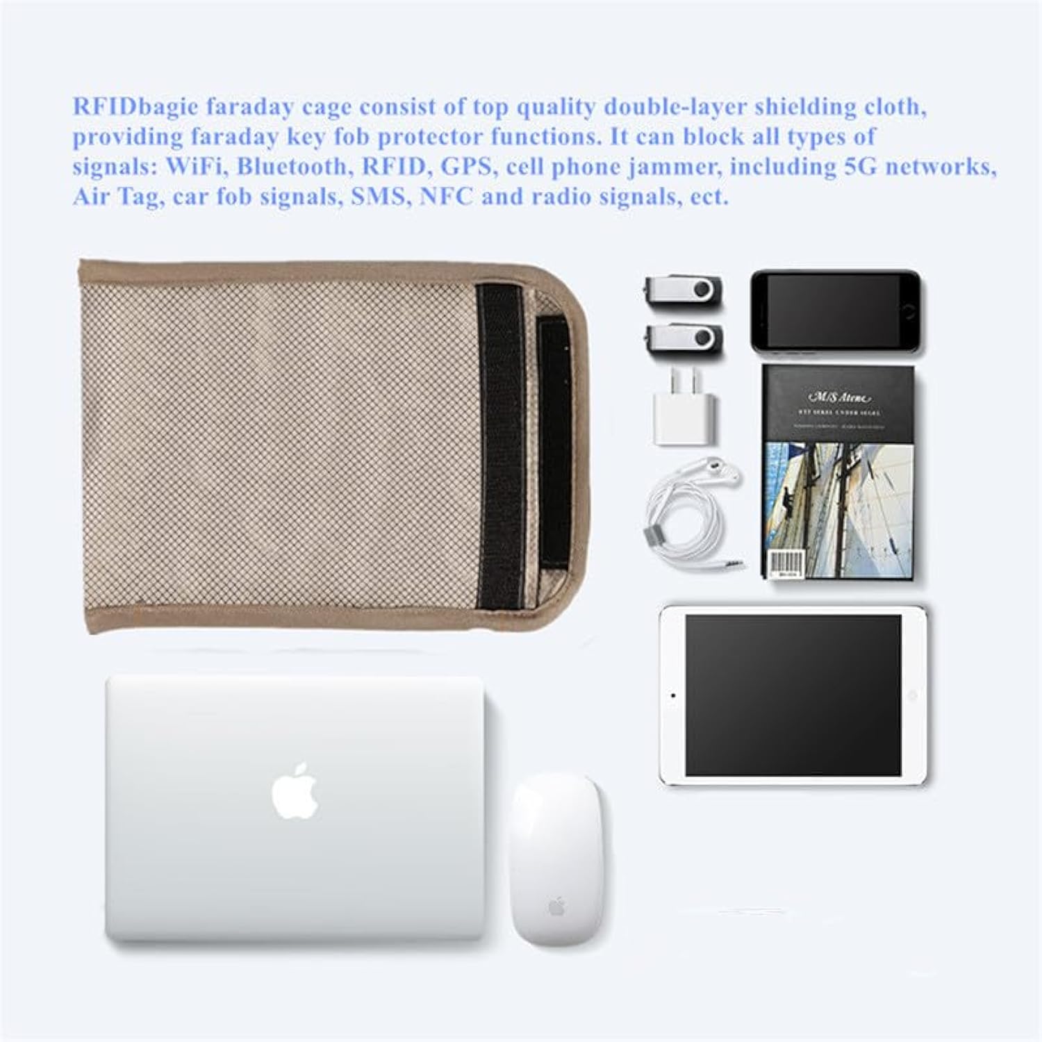 Emf Protection Anti Radiation 15.6" Laptop Sleeve,Tablet Laptop Emf Blocker Pouch Bag Compatible With Macbook Air/Pro Hp,15 Inch Notebook Faraday Bag Travel Business Rfid 5G Case (28*42Cm/11*16.54In)