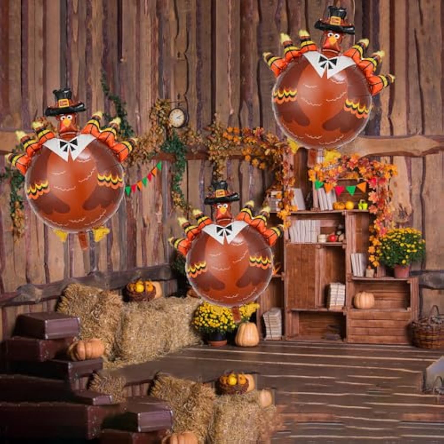 Thanksgiving Turkey Balloons 3Pcs Set for Harvest Festival Theme Party Decoration Decor